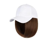 Cappello con Parrucca Parrucca da baseball ondulata corta Parrucca da caschetto sintetica Cappello bianco/nero Parrucche Berretto con capelli Natural Connect Berretto da baseball regolabile Cappello c