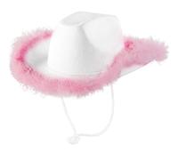 Cappello con Piume Piume Soffici Bordo Taglia Adulto Cappello da Cowboy con Piume per Costume Festa Giocare Vestire Abiti da Donna Berretto Bambino Blu, Wh2, Taglia unica