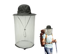 Cappello con rete per | Cappello a zanzariera con tessuto a rete | Indumenti in rete nylon con copricollo solare regolabile per arrampicata ed escursionismo all'aperto