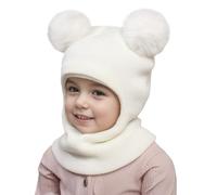 Cappello con Sciarpa Integrata per Bambini in Maglia Morbida, Caldo Berretto Invernale con Cuffia per Bambina e Ragazzo, Accessorio Unisex Antivento per Neve e Vento, Taglia Unica Adatta da 2 a 10