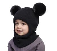Cappello con Sciarpa Integrata per Bambini in Maglia Morbida, Caldo Berretto Invernale con Cuffia per Bambina e Ragazzo, Accessorio Unisex Antivento per Neve e Vento, Taglia Unica Adatta da 2 a 10