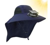 Cappello con Ventilatore Alimentato A Energia Solare,Cappello da con Tesa Larga - Cappellino Regolabile da E Campeggio con Sciarpa per Città, Spiaggia, Escursionismo