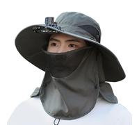 Cappello con ventilatore alimentato a energia solare - Cappello da sole regolabile, traspirante e che assorbe il sudore | Cappello a secchiello solare | Per escursioni in montagna, agricoltura