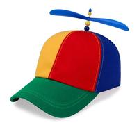 Cappello con Ventilatore,Berretto Elica,Cappellino con Ventilatore,Cappello Ventola Colorato,Cappello a Elicottero,Carnevale Cappello Ventilatore per Festa- Taglia Regolabile