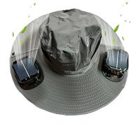 Cappello con Ventilatore Solare - Cappello da Esterno A Tesa Larga Ad Energia Solare | Berretto Rinfrescante Leggero con Protezione UV | Ventilatore Ricaricabile - per Uomo, Donna, Golf, Spiaggia,