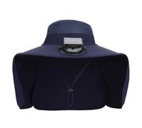 Cappello con ventilatore solare ricaricabile tramite USB e energia solare, blu navy, L