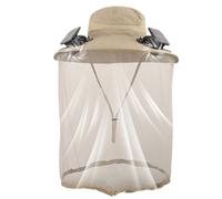 Cappello con Ventilatore Solare UPF50+, Cappello A Secchiello Traspirante con Rete | Copricapo da E Outdoor per Uomo E Donna, Ideale per Escursionismo, Spiaggia, Campeggio E Viaggio