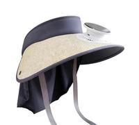 Cappello con Ventilatore - Tesa Larga Protezione Solare UPF 50+ - Cappello da Spiaggia a energia Solare | per Campeggio Passeggiate Festival Outdoor Picnic Escursioni