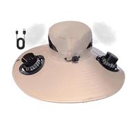 Cappello con ventilatori a energia solare | Cappello da pesca | Copricapo traspirante a tesa larga e protezione dai raggi UV Articolo sportivo per donne escursionismo all'aperto campeggio, Cachi