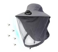 Cappello con ventilazione a rete e ventilatore solare, ricaricabile, portatile, a tesa larga, per attività all'aperto, per piscina, sport, viaggi, , campeggio, escursionismo, pesca, lavoro