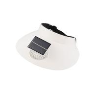 Cappello con ventola di raffreddamento ad energia solare con funzione di ricarica USB, grandi tesa per campeggio, escursionismo, viaggi, essenziale raffreddamento a energia solare per spiaggia, bianco