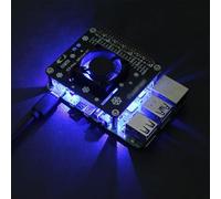 Cappello con ventola di raffreddamento attiva per Raspberry Pi 5/4B/3B+, scheda di estensione GPIO con indicatore LED e dissipatore di calore, custodia in ABS per progetti fai da te, kit di