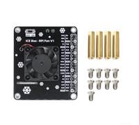 Cappello con ventola di raffreddamento attivo per Raspberry Pi 5/4B/3B+ con indicatore LED, scheda di estensione GPIO, compatibile con dissipatore di calore, materiale ABS per progetti fai da te