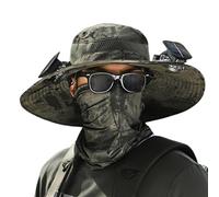 Cappello con Ventola incorporata, Cappello con Ventola ad energia Solare,Cappello a ventaglio Solare a Tesa Larga, Protezione UV Estiva, 3 velocità del Regolabili - Ricarica Solare USB, Cappelli