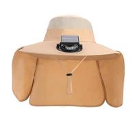 Cappello con Ventola | Ricaricabile USB Ed A Energia Solare | Poliestere Traspirante con Protezione Collo | per Mare, Trekking E Viaggi