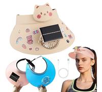 Cappello con Ventola Solare e 3 velocità del Vento | Cappello da Spiaggia con Ventola ad energia Solare e Ricarica USB for Donna - Ideale for L'Estate e Il Giardinaggio(E)
