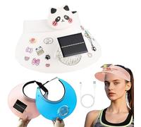 Cappello con Ventola Solare e 3 velocità del Vento | Cappello da Spiaggia con Ventola ad energia Solare e Ricarica USB for Donna - Ideale for L'Estate e Il Giardinaggio(D)