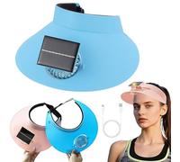 Cappello con Ventola Solare e 3 velocità del Vento | Cappello da Spiaggia con Ventola ad energia Solare e Ricarica USB for Donna - Ideale for L'Estate e Il Giardinaggio(B)