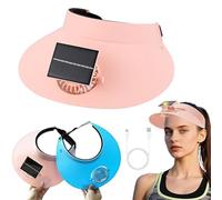 Cappello con Ventola Solare e 3 velocità del Vento | Cappello da Spiaggia con Ventola ad energia Solare e Ricarica USB for Donna - Ideale for L'Estate e Il Giardinaggio(A)