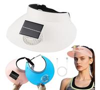 Cappello con Ventola Solare e 3 velocità del Vento | Cappello da Spiaggia con Ventola ad energia Solare e Ricarica USB for Donna - Ideale for L'Estate e Il Giardinaggio(C)