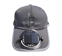 Cappello con Ventola - Tessuto Bianco/Grigio, Berretto Solare a Tesa Larga, di Ricarica USB | Perfettamente per Il Divertimento all'Aria Aperta sulla Spiaggia, Il Viaggio Estivo in Campeggio