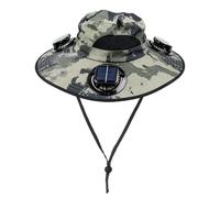 Cappello con ventole Solar Power 3-Speed Sweat Absorbing Headwear | Ventilatore per cappello a tesa larga con filo rinforzato ad energia solare per uomini e donne all'aperto spiaggia estate