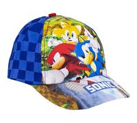 Cappello con Visiera Curva di Sonic-Blu-Da 4 e 8 Anni-Con Ricami della Collezione-Berretto per Bambini con Strappo sul Retro Regolabile