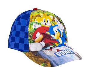 Cappello con Visiera Curva di Sonic-Blu-Da 4 e 8 Anni-Con Ricami della Collezione-Berretto per Bambini con Strappo sul Retro Regolabile