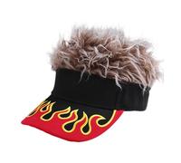 Cappello con visiera e parrucca di capelli finti, berretto da baseball per