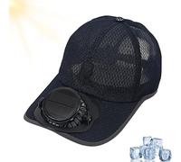 Cappello con Visiera Ricaricabile a energia Solare, Berretto da Baseball Leggero, Cappello con Ventola Alimentato Tramite USB (IT, Testo, Taglia Unica, Black)