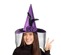 Cappello Copricapo Portatile da Donna per Travestimento, Accessorio Costume | Cappello Tesa Larga Mezzo Velo Per Donne Matrimonio A Tema Casa Infestata Festival Fantasy Festa