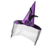 Cappello Copricapo Portatile da Donna per Travestimento, Accessorio Costume | Con Mezzo Velo Per Cosplay, Casa Infestata, Spettacoli, Festival Fantasy E Feste Gotici