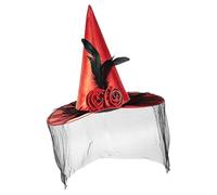 Cappello Copricapo Portatile Travestimento Accessorio Costume Halloween | Cappello Tesa Larga Mezzo Velo per Cosplay, Case te, Spettacoli Teatrali e Raduni