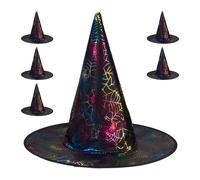 Cappello Costume Halloween Strega Stregone Hat Accessorio Mago Carnevale Set 6
