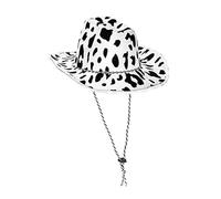 Cappello Cowboy Cappello da Cowboy con Decorazioni Occidentali con Cordino Cappelli in Maschera Abiti in Costume Traspiranti Cappello da Mucca for Donne Uomini Feste di Spettacolo(A)
