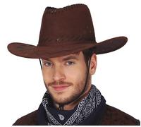 Cappello cowboy cowgirl marrone scuro effetto cuoio uomo donna