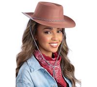 Cappello Cowboy Marrone Per Uomini E Donne Accessorio Per Costume Del Far West