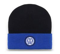 Inter Berretto invernale Nuovo Logo con Ribalta a contrasto, Acrilico, Unisex Adulto, Nero/Blu, Taglia Unica