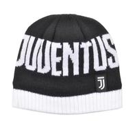 Cappello Cuffia Jacquard Baby con Scritta Juventus, Logo Applicato in Gomma e Interno in Morbido Cotone. Prodotto Ufficiale Juventus.