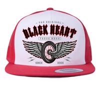 Cappello Cuore nero Ali rosse