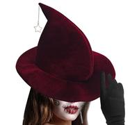 Cappello da - 1 pezzo Halloween per adulti ŵitch berretto, cappello da mago | Witch Cap - 8,27 pollici larghi design a tema e affascinante ciondolo a stella offrire sia lo stile che la protezio