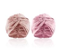 Cappello Da 2 Pezzi Per La Cura Dei Capelli, Colore Semplice E Solido, Comodo Da Indossare, Fessure Notturne Dai Capelli Lunghi Elastici Creativi Per Donne, Cura Delle Acconciature.