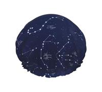 Cappello da a con fascia elastica con stampa di grappolo di stelle nel cielo notturno per accessori essenziali da viaggio in hotel, accessori per la pulizia