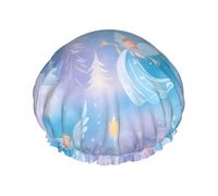 Cappello da a riutilizzabile con castello fantasy e angelo per donna, lavabile ed elastico.