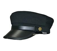 Cappello da autista nero da uomo e donna, cappello da autista, cappello da capitano marinaio, classico, vintage, newsboy, berretto con visiera