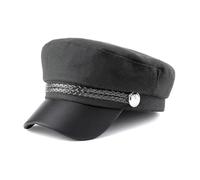 Cappello da Autista per Uomo e Donna, Cappello con Visiera Donna, Cappello da Autista Nero Retrò Piatto Top Cappello, Cappello Donna con Visiera, Coppola Donna, Adatto a Tutte le Stagioni (Nero)