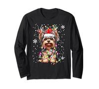 Cappello da Babbo Natale Abbinato per la Famiglia di Natale, Yorkshire Dog Christmas Maglia a Manica