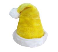 Cappello da Babbo Natale Ankelesz, per adulti, in velluto morbido e spesso, per feste di Natale e Capodanno (giallo)
