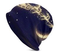 Cappello da Babbo Natale Che vola sul Cielo Notturno sopra la Luce della Luna Cappello a Cuffia per Uomo e Donna Cappelli Invernali Caldi Neri