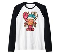 Cappello da Babbo Natale con Aragosta Divertente Maglia con Maniche Raglan